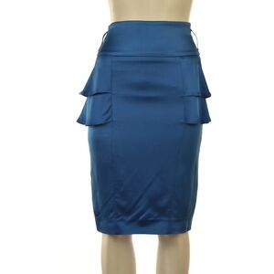 Reiss Womens Skirt Blue Solid Pencil Midi Length Skirt Size 8